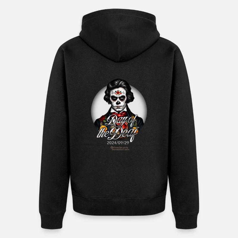 Beethoven Journée des sourds - Veste à capuche bio Premium Unisexe - noir