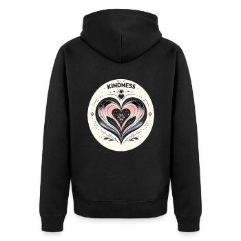 Herz der Güte Kunst - Unisex Premium Bio Zip Hoodie - Schwarz - Hinten - Nico (187cm)