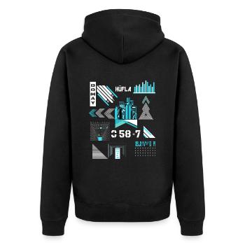 Urban streetwear shirt design for every occasion - Unisex Premium Organic Zip Hoodie - black - Back - Nico (187cm)