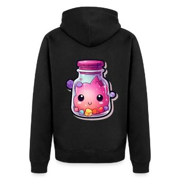 Cute Kawaii Potion - Unisex Premium Organic Zip Hoodie - black - Back - Nico (187cm)