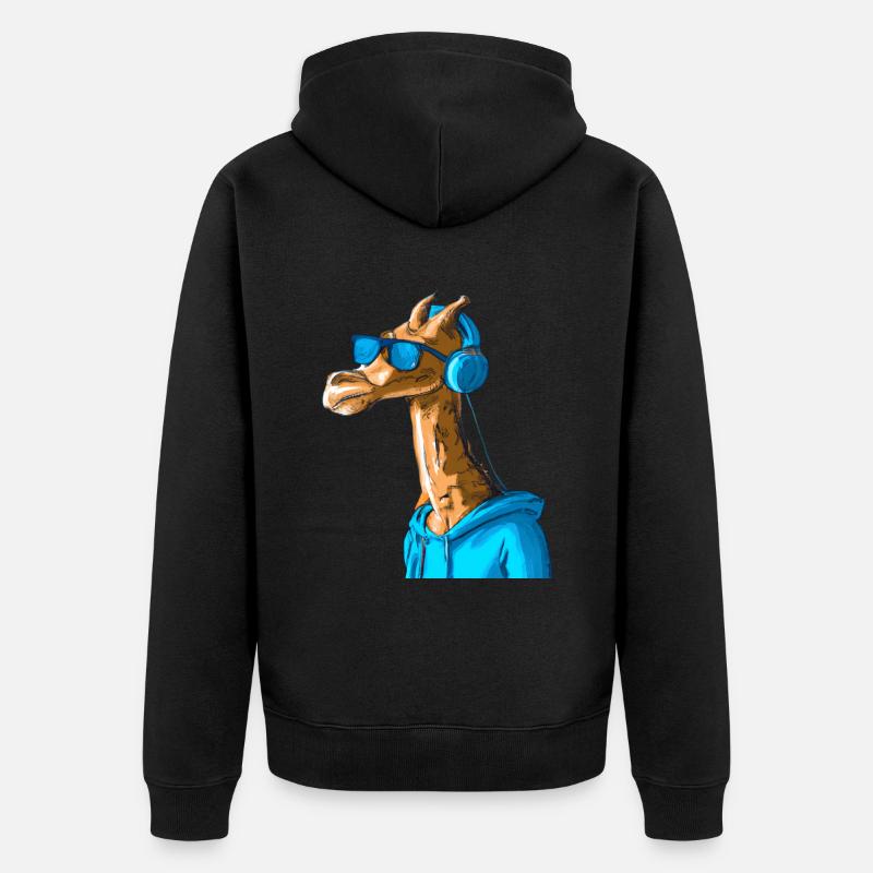 Giraffe DJ - Unisex Premium Bio Zip Hoodie - Schwarz