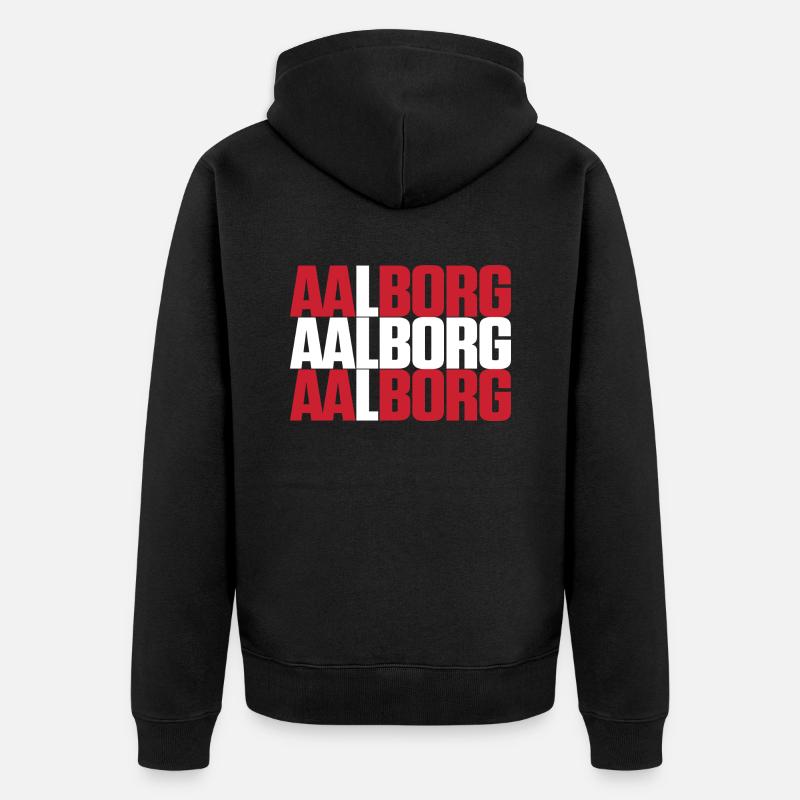 Aalborg Danemark Drapeau - Veste à capuche bio Premium Unisexe - noir