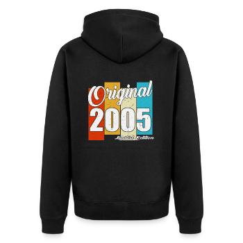 Original 2005 Born Vintage Cadeau d’anniversaire - Veste à capuche bio Premium Unisexe - noir - Dos - Nico (187cm)