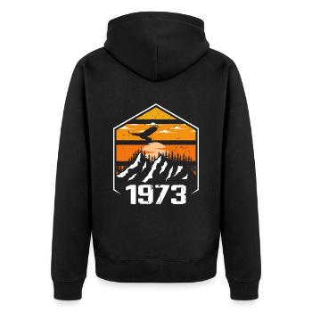 Anniversary 1973 Vintage 1973 Made in 1973 - Unisex Premium Organic Zip Hoodie - black - Back - Nico (187cm)