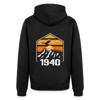Anniversaire 1940 Millésime 1940 Fabriqué en 1940 - Veste à capuche bio Premium Unisexe - noir - Dos - Nico (187cm)