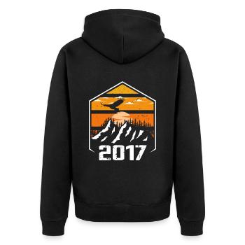 Anniversaire 2017 Millésime 2017 Fabriqué en 2017 - Veste à capuche bio Premium Unisexe - noir - Dos - Nico (187cm)