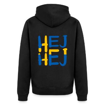 HEJ HEJ SUÈDE - Veste à capuche bio Premium Unisexe - noir - Dos - Nico (187cm)