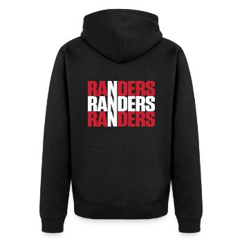 Randers Dänemark Fahne - Unisex Premium Bio Zip Hoodie - Schwarz - Hinten - Nico (187cm)