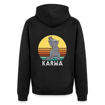 CHAT KARMA - Veste à capuche bio Premium Unisexe - noir - Dos - Nico (187cm)
