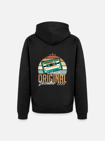 December 1999 - Legends were born in 1999 - Unisex Premium Organic Zip Hoodie - black