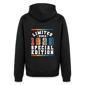 Édition limitée depuis 1929 Cadeau d’anniversaire - Veste à capuche bio Premium Unisexe - noir - Dos - Nico (187cm)