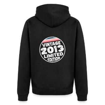 Vintage 2013 Geburtstag Geschenk Kinderparty - Unisex Premium Bio Zip Hoodie - Schwarz - Hinten - Nico (187cm)