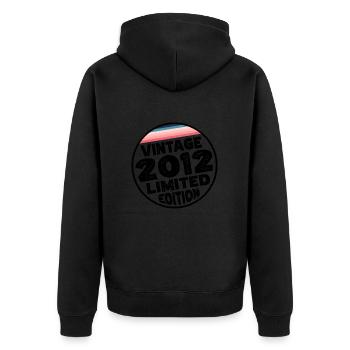 Vintage 2012 Geburtstag Geschenk Kinderparty - Unisex Premium Bio Zip Hoodie - Schwarz - Hinten - Nico (187cm)