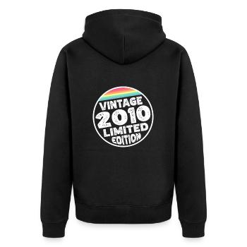 Vintage 2010 Birthday Gift Birthday Party - Unisex Premium Organic Zip Hoodie - black - Back - Nico (187cm)