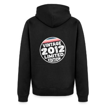 Vintage 2012 Geburtstag Geschenk Kinderparty - Unisex Premium Bio Zip Hoodie - Schwarz - Hinten - Nico (187cm)