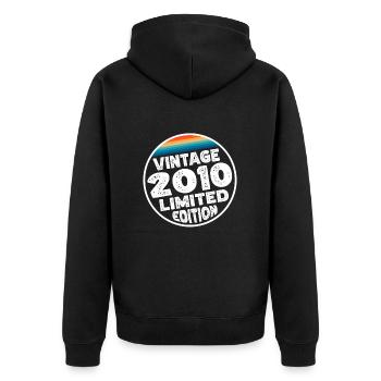 Vintage 2010 Birthday Gift Birthday Party - Unisex Premium Organic Zip Hoodie - black - Back - Nico (187cm)