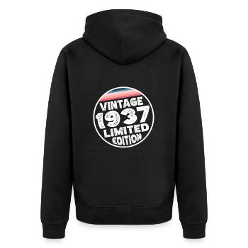 Limited Edition since 1937 Birthday Gift - Unisex Premium Organic Zip Hoodie - black - Back - Nico (187cm)