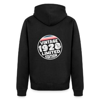 Édition limitée depuis 1928 Cadeau d’anniversaire - Veste à capuche bio Premium Unisexe - noir - Dos - Nico (187cm)