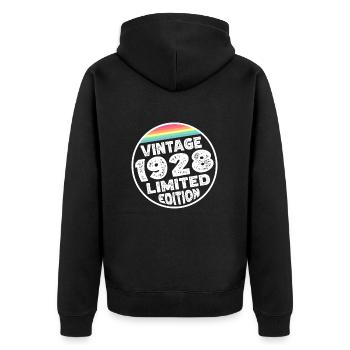 Édition limitée depuis 1928 Cadeau d’anniversaire - Veste à capuche bio Premium Unisexe - noir - Dos - Nico (187cm)