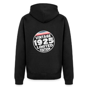 Limited Edition since 1925 Geburtstag Geschenk - Unisex Premium Bio Zip Hoodie - Schwarz - Hinten - Nico (187cm)