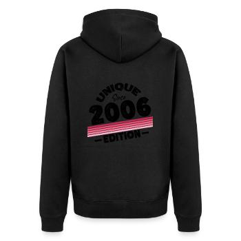 Unique Since 2006 Edition Birthday Vintage 2006 - Unisex Premium Organic Zip Hoodie - black - Back - Nico (187cm)