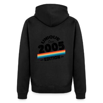 Unique depuis 2005 Edition Anniversaire Millésime 2005 - Veste à capuche bio Premium Unisexe - noir - Dos - Nico (187cm)