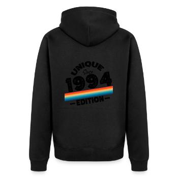 Unique since 1994 Edition Birthday Vintage 1994 - Unisex Premium Organic Zip Hoodie - black - Back - Nico (187cm)