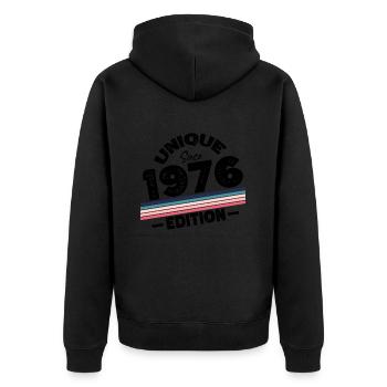 depuis 1976 Edition Anniversaire Millésime 1976 - Veste à capuche bio Premium Unisexe - noir - Dos - Nico (187cm)