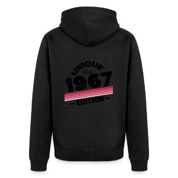 Unique depuis 1967 Edition Anniversaire Millésime 1967 - Veste à capuche bio Premium Unisexe - noir - Dos - Nico (187cm)