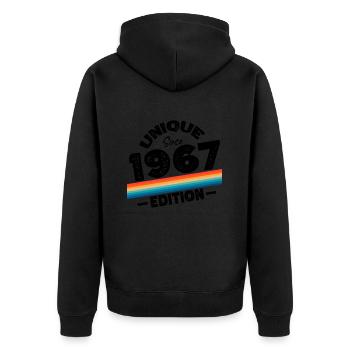 Unique depuis 1967 Edition Anniversaire Millésime 1967 - Veste à capuche bio Premium Unisexe - noir - Dos - Nico (187cm)