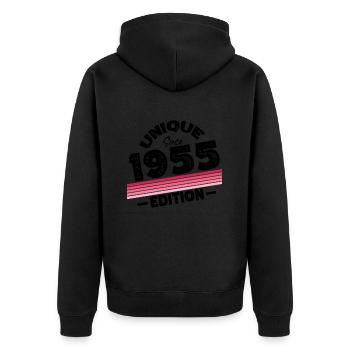 Unique depuis 1955 Edition Anniversaire Millésime 1955 - Veste à capuche bio Premium Unisexe - noir - Dos - Nico (187cm)