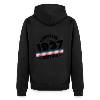 Unique depuis 1937 Edition Anniversaire Millésime 1937 - Veste à capuche bio Premium Unisexe - noir - Dos - Nico (187cm)