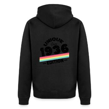 Unique depuis 1936 Edition Anniversaire Millésime 1936 - Veste à capuche bio Premium Unisexe - noir - Dos - Nico (187cm)