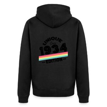 Unique depuis 1934 Edition Anniversaire Millésime 1934 - Veste à capuche bio Premium Unisexe - noir - Dos - Nico (187cm)