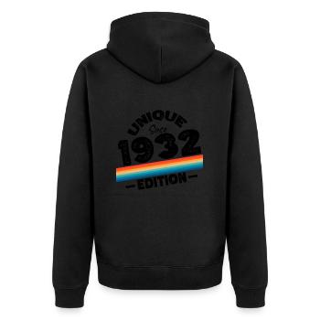 Unique depuis 1932 Edition Anniversaire Millésime 1932 - Veste à capuche bio Premium Unisexe - noir - Dos - Nico (187cm)