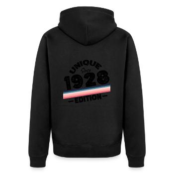 Unique depuis 1928 Edition Anniversaire Millésime 1928 - Veste à capuche bio Premium Unisexe - noir - Dos - Nico (187cm)