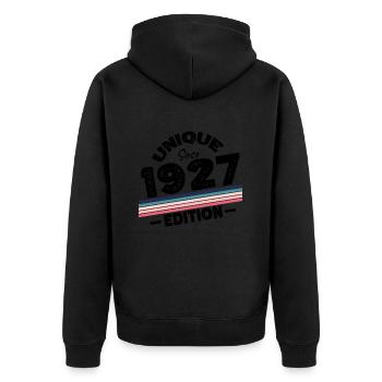 Unique depuis 1927 Edition Anniversaire Millésime 1927 - Veste à capuche bio Premium Unisexe - noir - Dos - Nico (187cm)