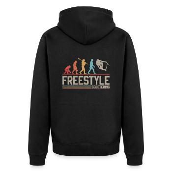 Freestyle Scooter Evolution Stunt Scooter - Unisex Premium Bio Zip Hoodie - Schwarz - Hinten - Nico (187cm)