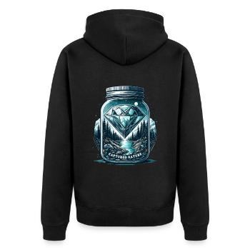 Bijou naturel dans un verre - Veste à capuche bio Premium Unisexe - noir - Dos - Nico (187cm)
