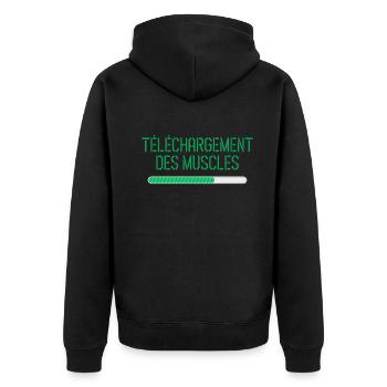 Téléchargement des muscles - Veste à capuche bio Premium Unisexe - noir - Dos - Nico (187cm)