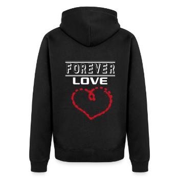Liebe Forever I Love You Herz Hearts Wahre Liebe - Unisex Premium Bio Zip Hoodie - Schwarz - Hinten - Nico (187cm)