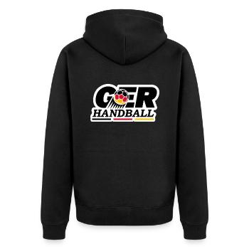GERMANY HANDBALL PASSION - Unisex Premium Organic Zip Hoodie - black - Back - Nico (187cm)