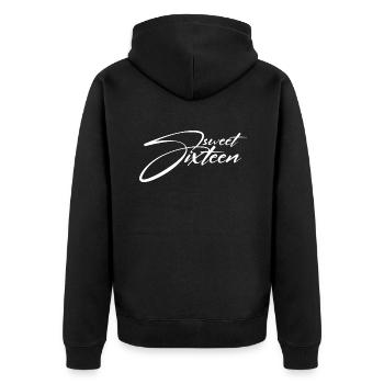 DOUX 16ÈME ANNIVERSAIRE SWEET SIXTEEN - Veste à capuche bio Premium Unisexe - noir - Dos - Nico (187cm)