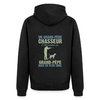 Grand-père Chasseur Anniversaire Cadeau Cool Noël - Veste à capuche bio Premium Unisexe - noir - Dos - Nico (187cm)