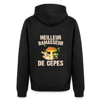 Meilleur Ramasseur De Cèpes Champignon Cadeau Cèpe - Veste à capuche bio Premium Unisexe - noir - Dos - Nico (187cm)