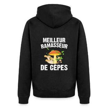 Meilleur Ramasseur De Cèpes Champignon Cadeau Cèpe - Veste à capuche bio Premium Unisexe - noir - Dos - Nico (187cm)
