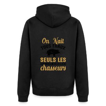 Les Meilleurs Deviennent Chasseurs Chasser Cadeau - Veste à capuche bio Premium Unisexe - noir - Dos - Nico (187cm)