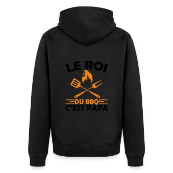 Le Roi Du Bbq C'est Papa Fête Des Pères Cadeau Bbq - Veste à capuche bio Premium Unisexe - noir - Dos - Nico (187cm)