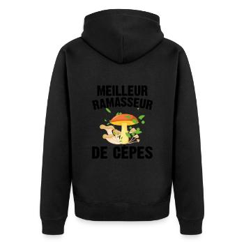 Meilleur Ramasseur De Cèpes Champignon Cadeau Cèpe - Veste à capuche bio Premium Unisexe - noir - Dos - Nico (187cm)