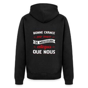 Job Travail Bureau Humour Idée Cadeau Retraite Ami - Veste à capuche bio Premium Unisexe - noir - Dos - Nico (187cm)